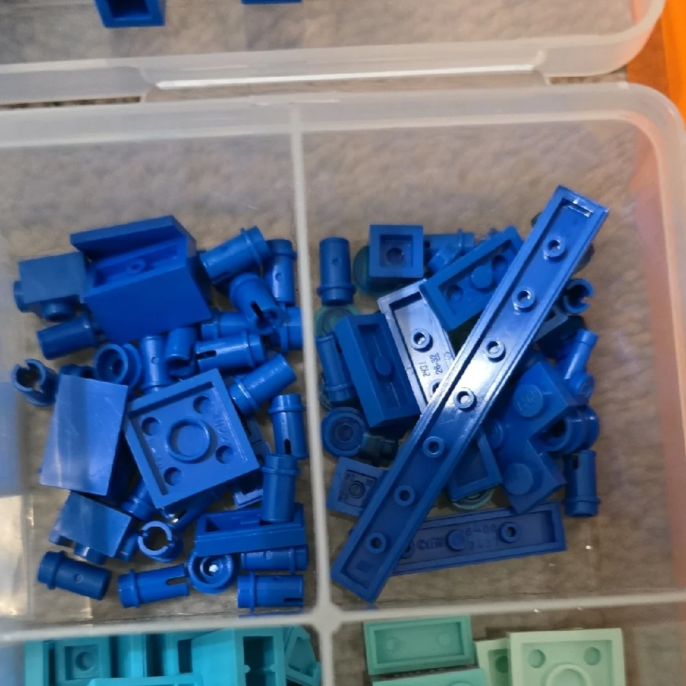 LEGO Bundle of Blue and Orange Building Blocks Set with Container